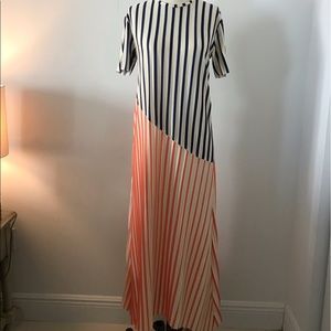 2 toned, striped pleaded ZARA dress